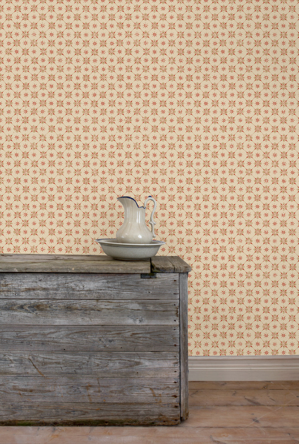 Karolina, Beige/Red