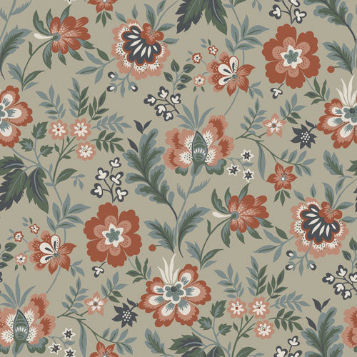 Mirabelle - Pink Flowers & Leaves 28001