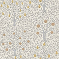 Floral Wallpaper - Apple Garden - Gray, Floral & Tree Wallpaper, Summer Gray