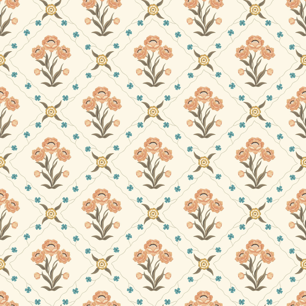 Floral Trellis - Apricot