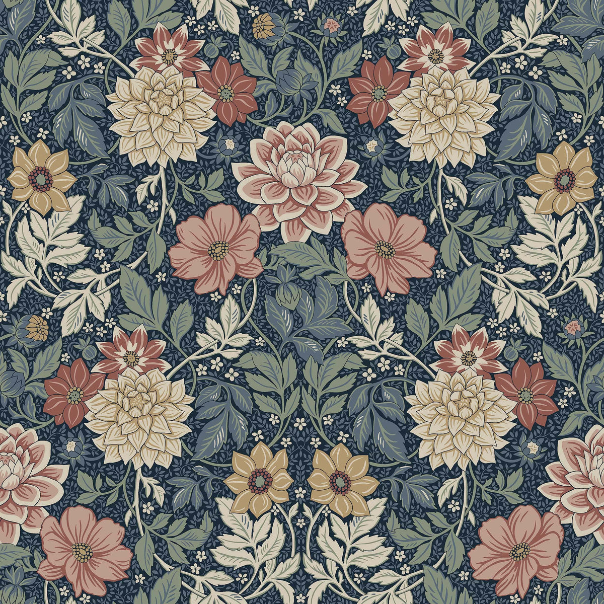 Dahlia Garden, Blue