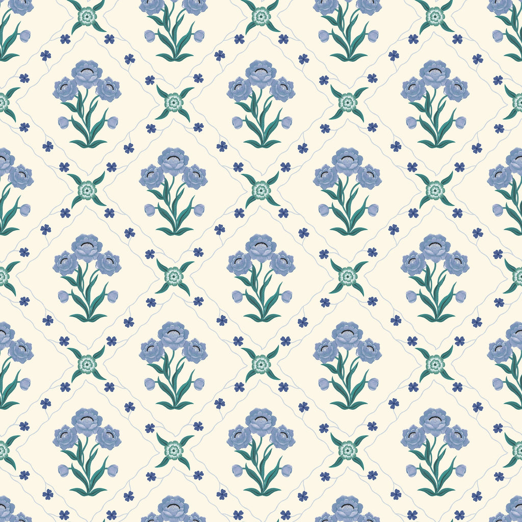 Floral Trellis - Sky