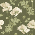 Vallmo - Green wallpaper by Borastapeter