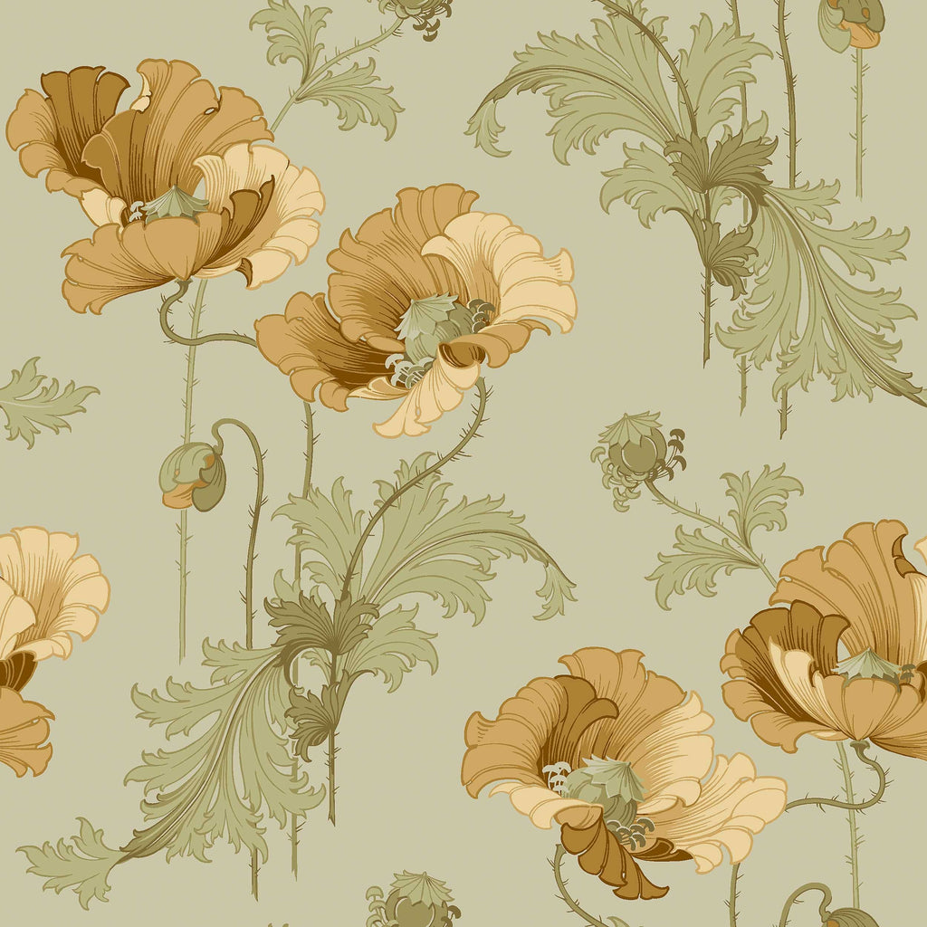 Vallmo - Yellow wallpaper by Borastapeter
