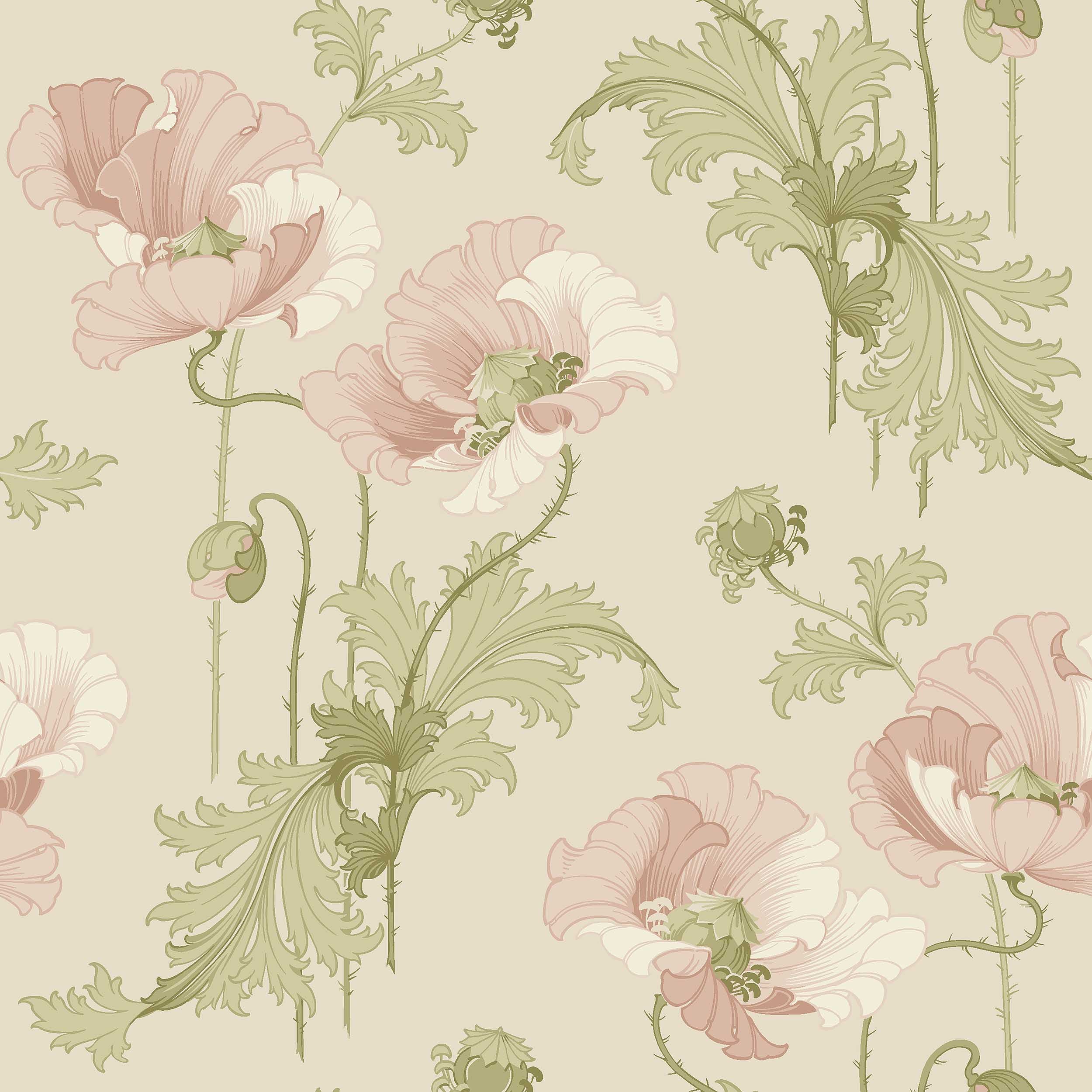 Vallmo - Pink wallpaper by Borastapeter