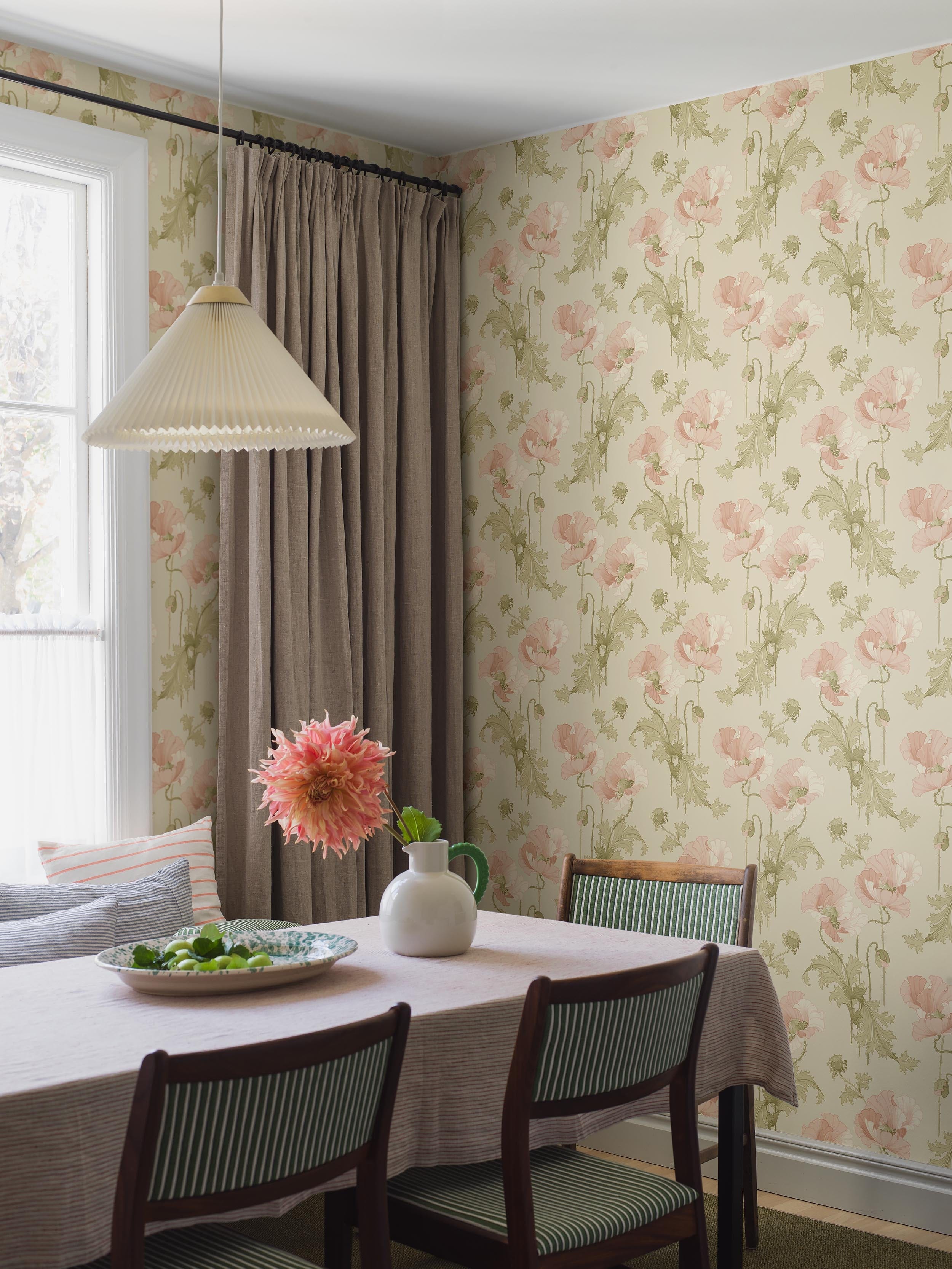 Vallmo - Pink wallpaper by Borastapeter