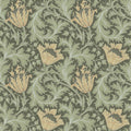 William Morris Wallpaper - Anemone - Green & Yellow 82004