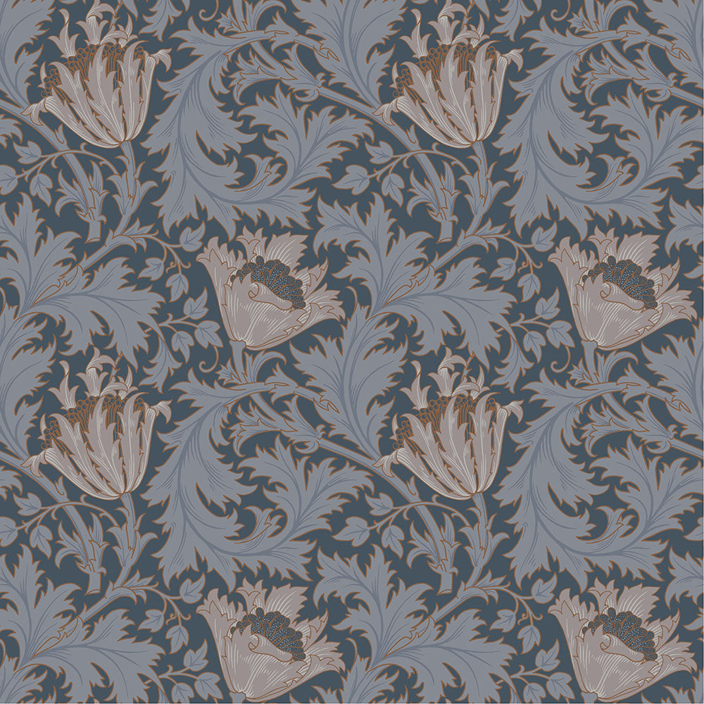 William Morris Wallpaper - Anemone - Dark Blue 82006