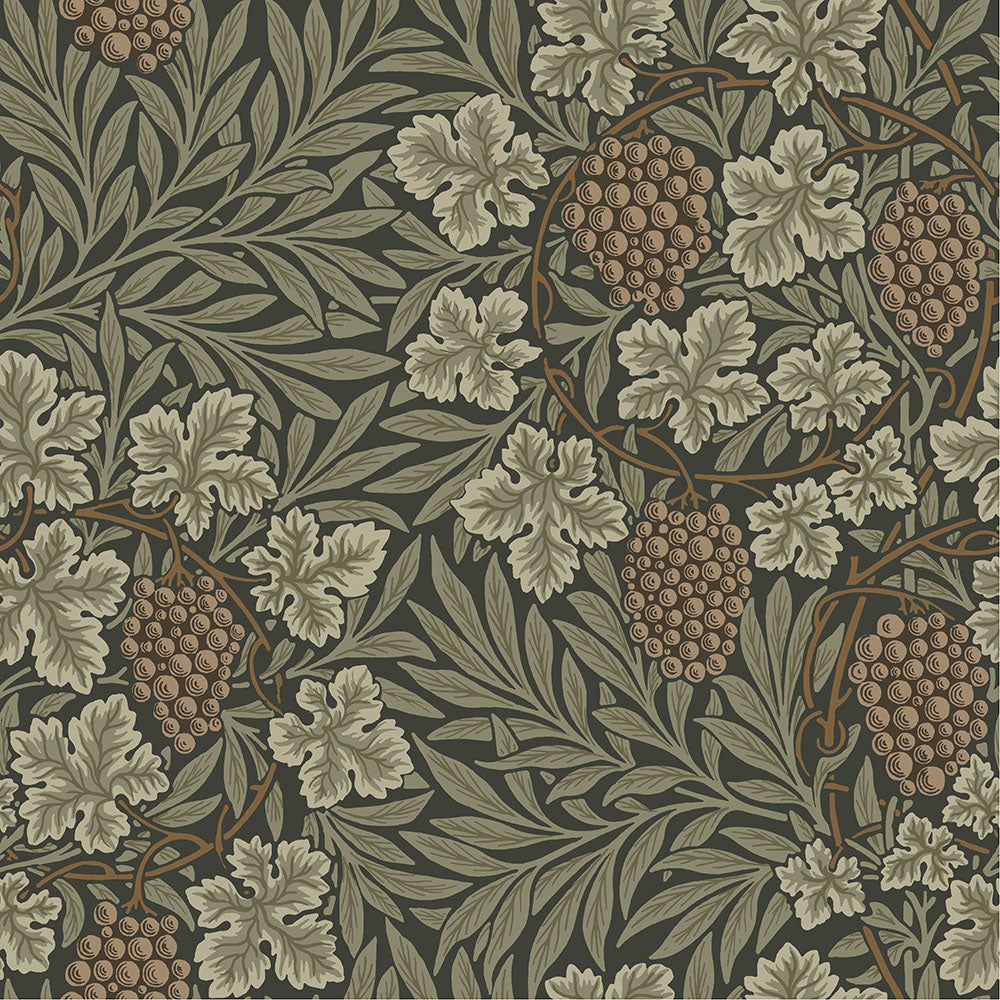 William Morris Wallpaper - Vine - Brown 82020