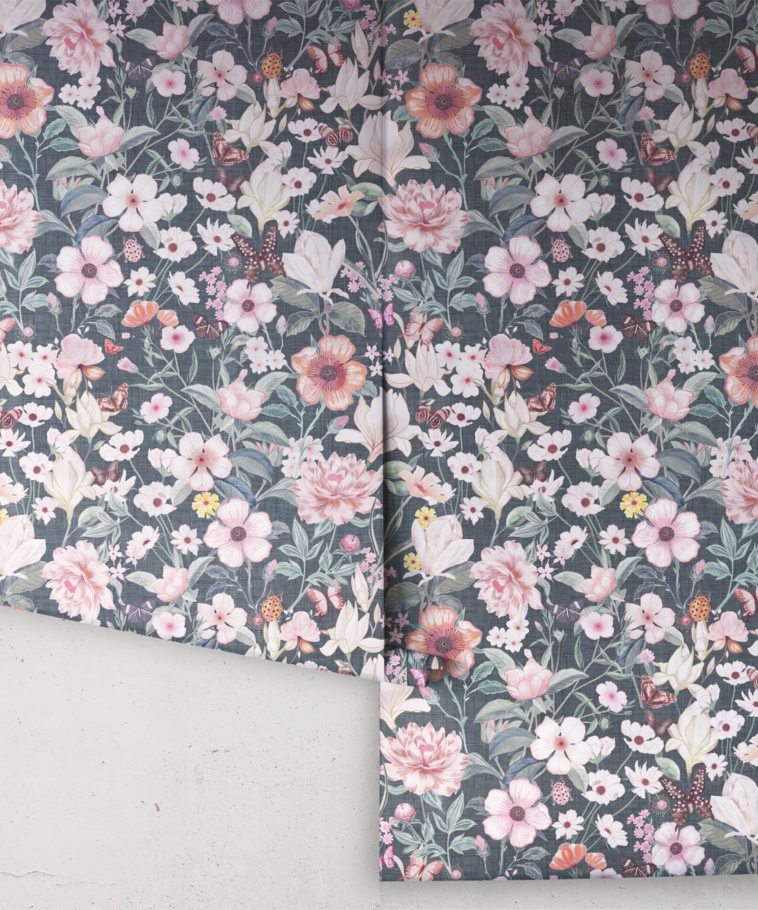 Barney Vintage Wallpaper, Denim Linen