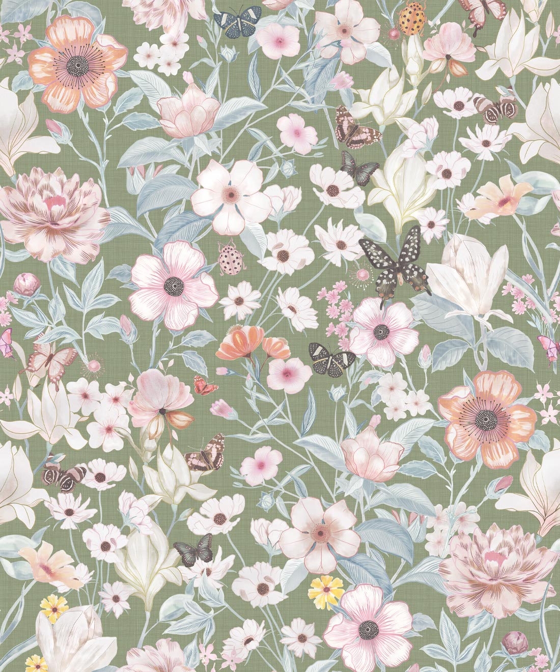 Barney Vintage Wallpaper, Meadows Light Linen