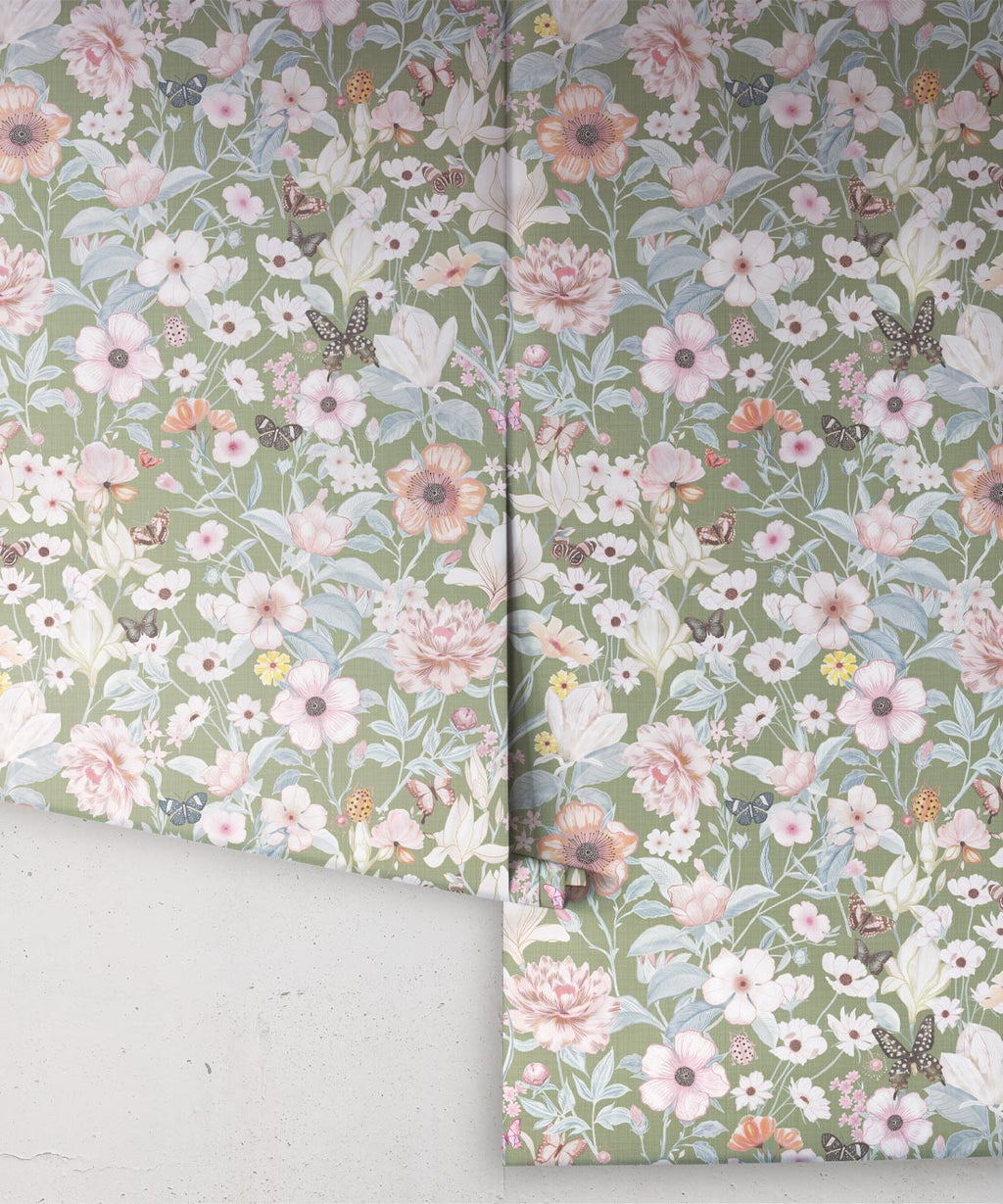 Barney Vintage Wallpaper, Meadows Light Linen