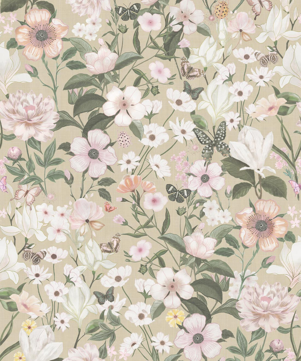 Barney Vintage Wallpaper, Raya Linen