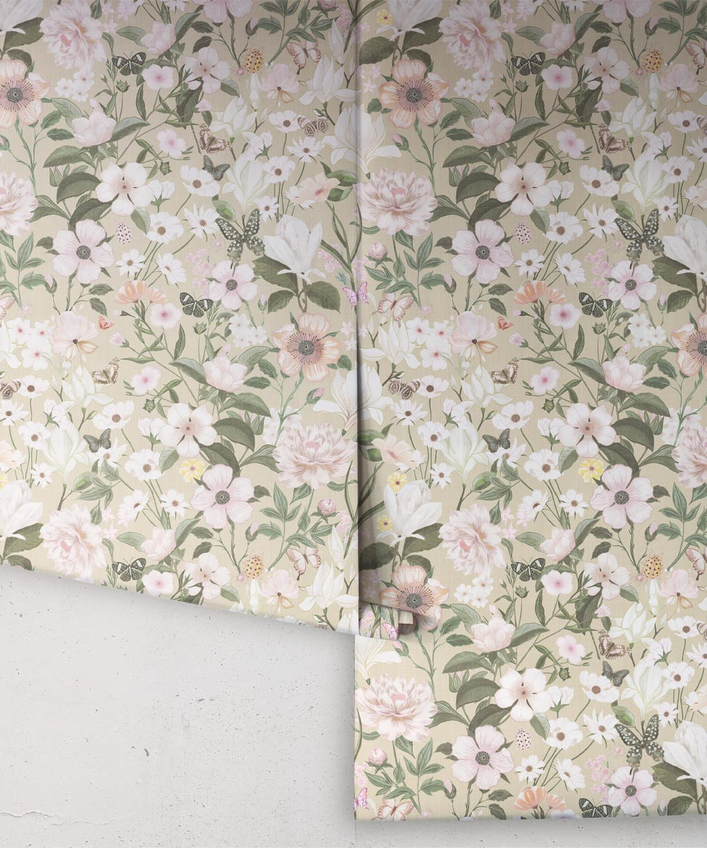 Barney Vintage Wallpaper, Raya Linen