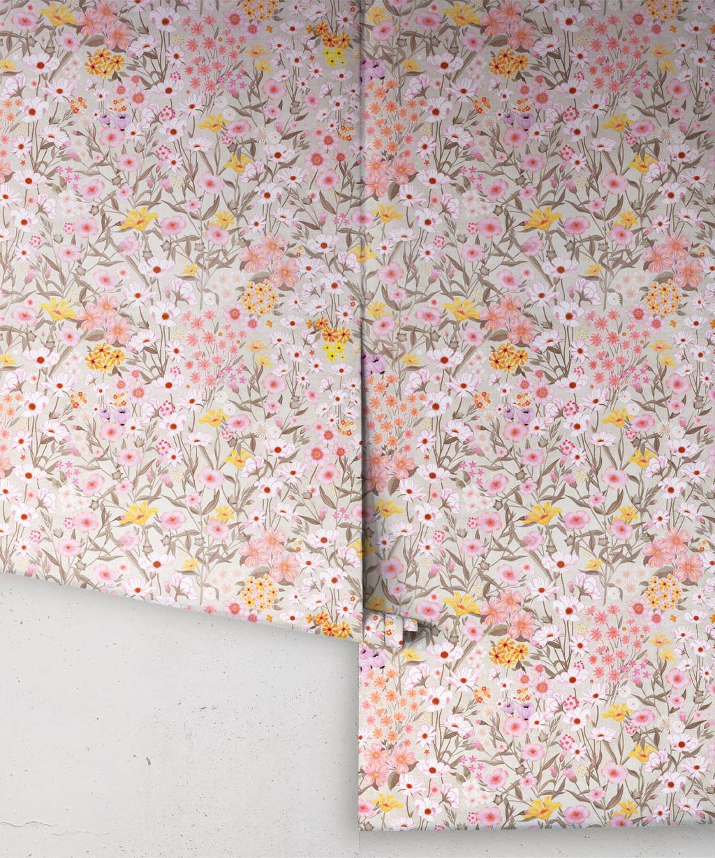 Barney’s Fields Wallpaper, Distressed Wheat