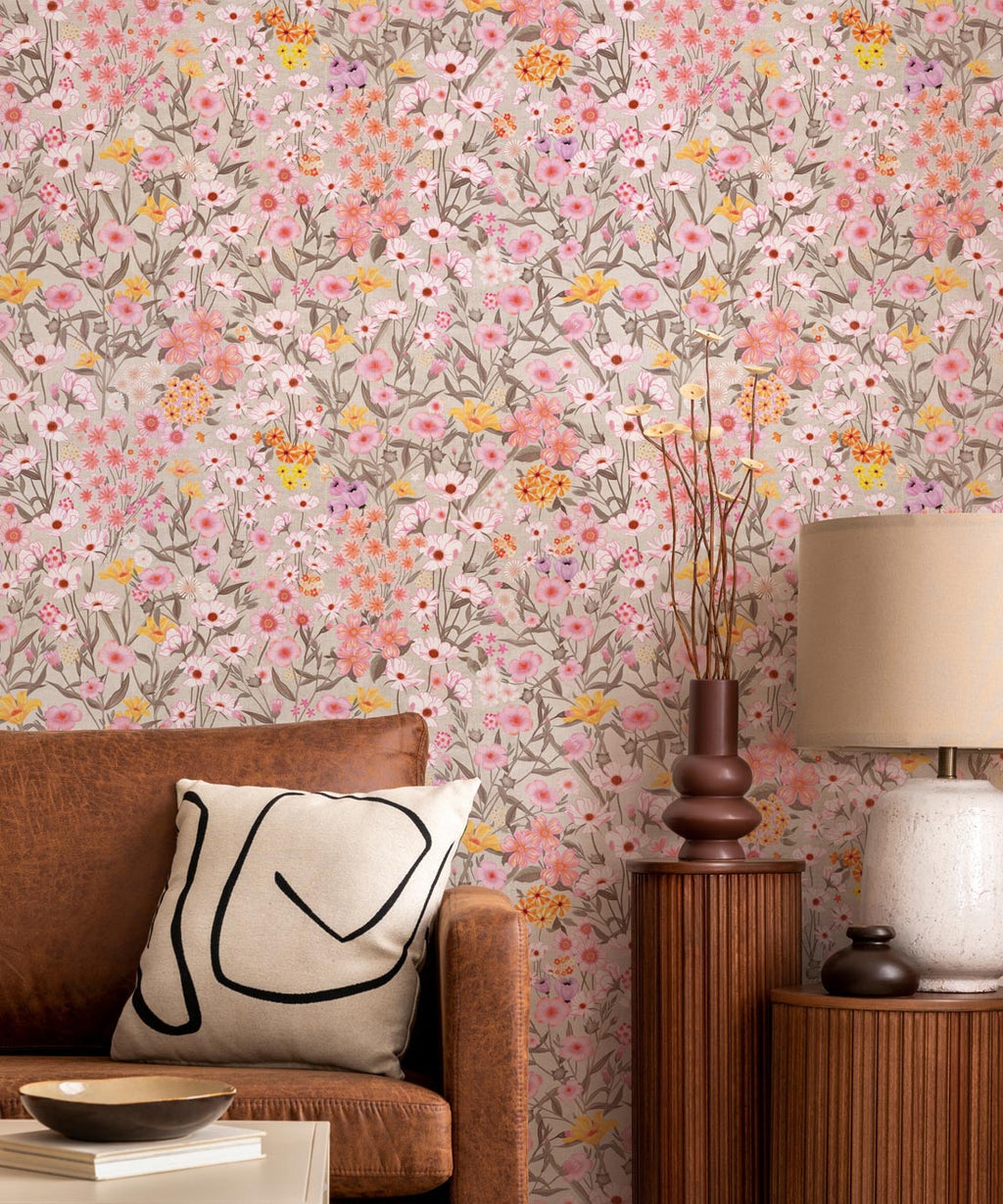 Barney’s Fields Wallpaper, Distressed Wheat