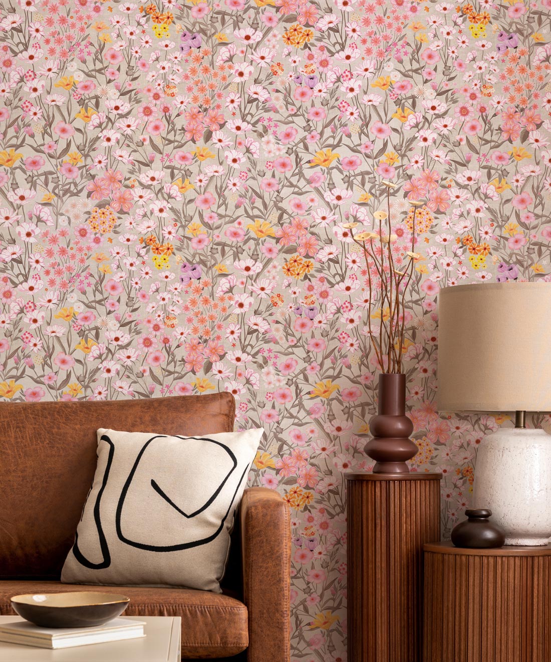 Barney’s Fields Wallpaper, Distressed Wheat