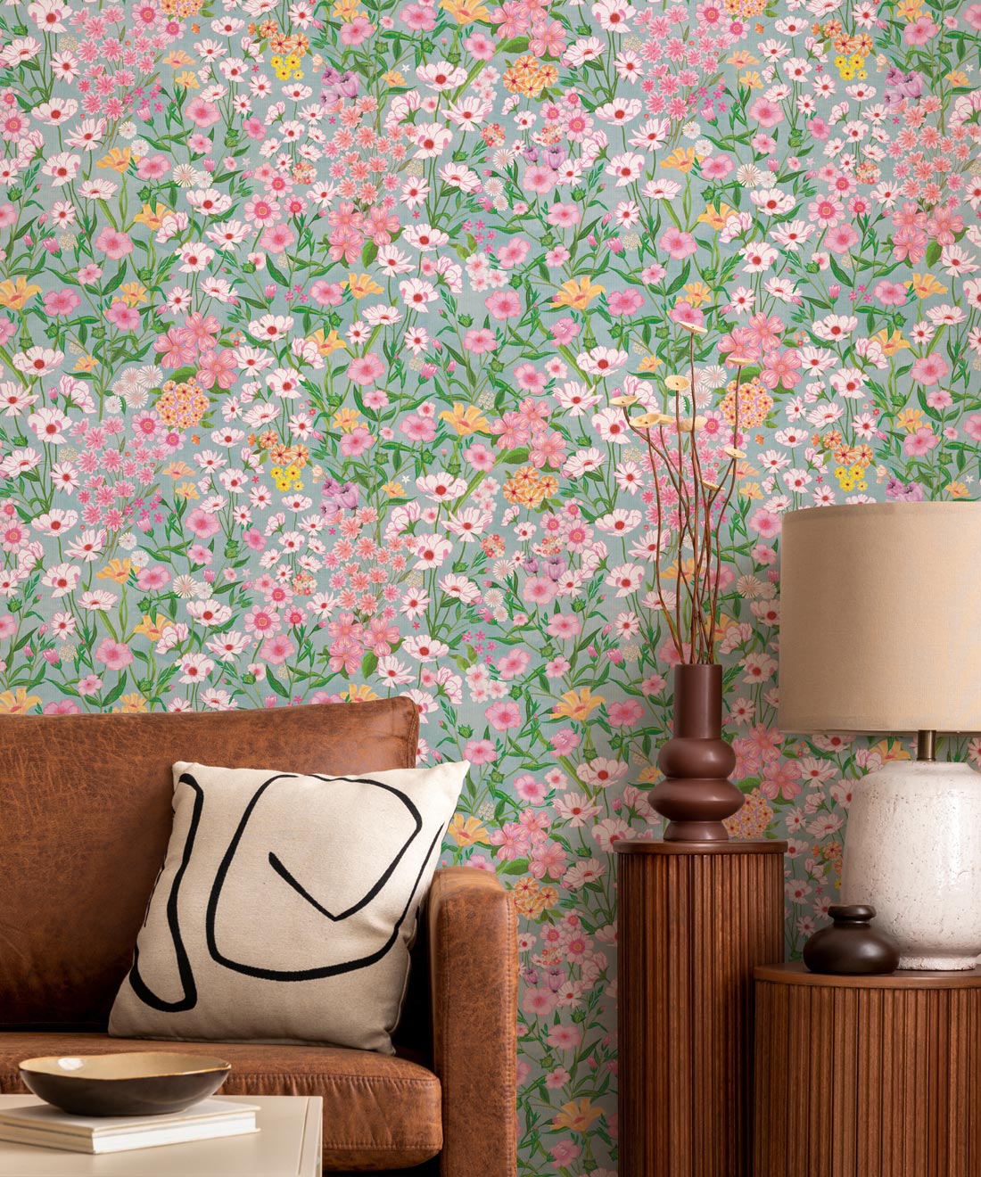 Barney’s Fields Wallpaper, Linen Bee