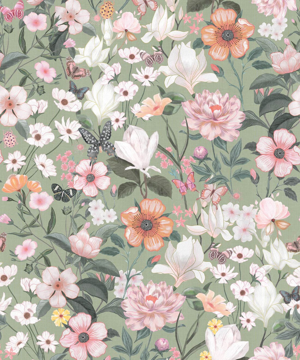 Barney Joy Wallpaper, Apple Linen