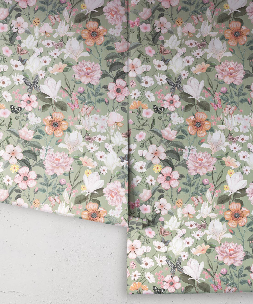 Barney Joy Wallpaper, Apple Linen