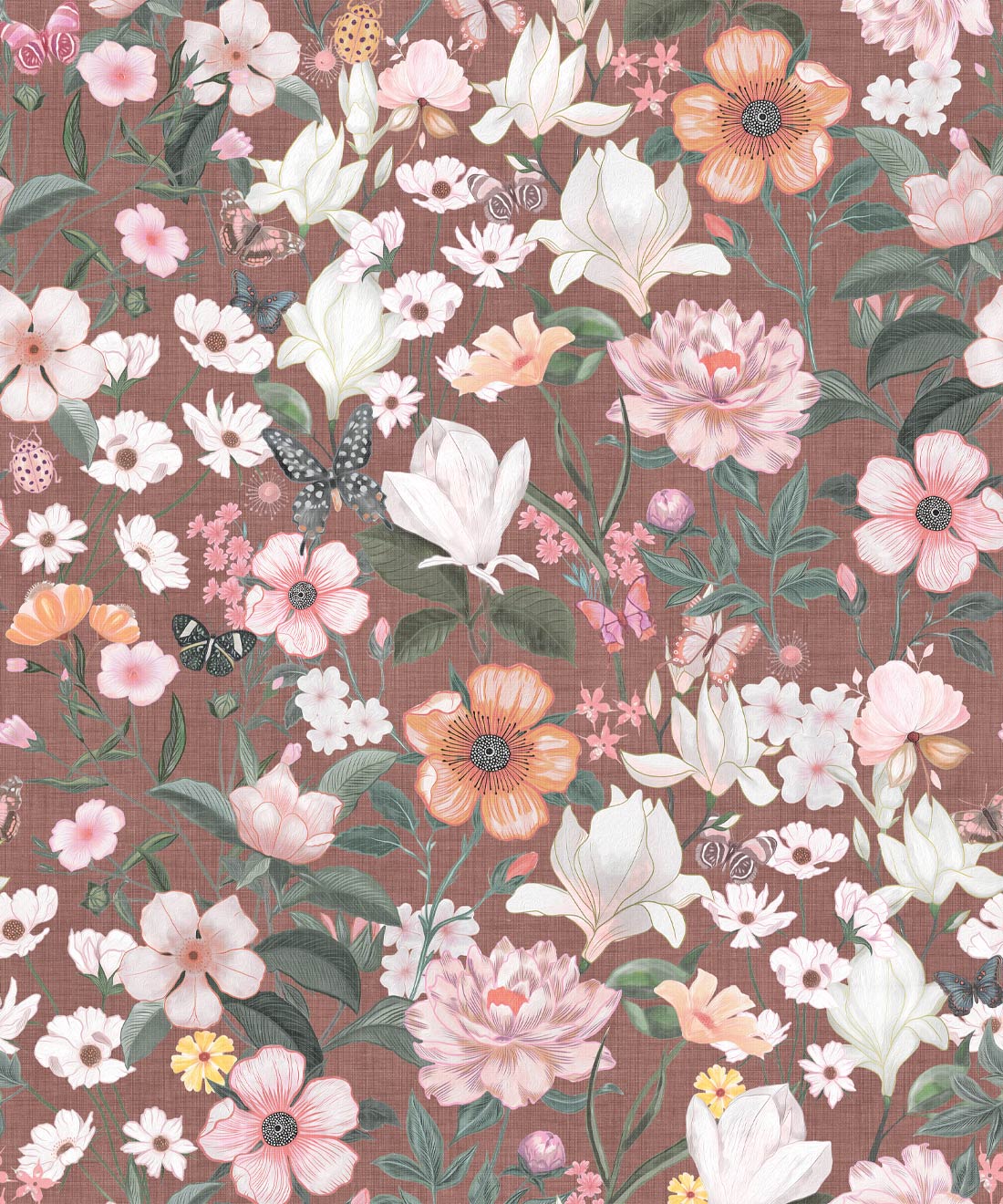 Barney Joy Wallpaper, Papaya Linen