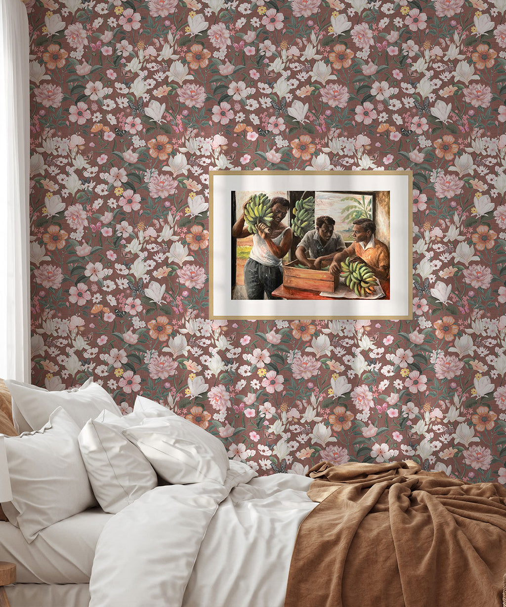 Barney Joy Wallpaper, Papaya Linen