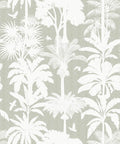 Cockatoo Palms Wallpaper, Sage Linen