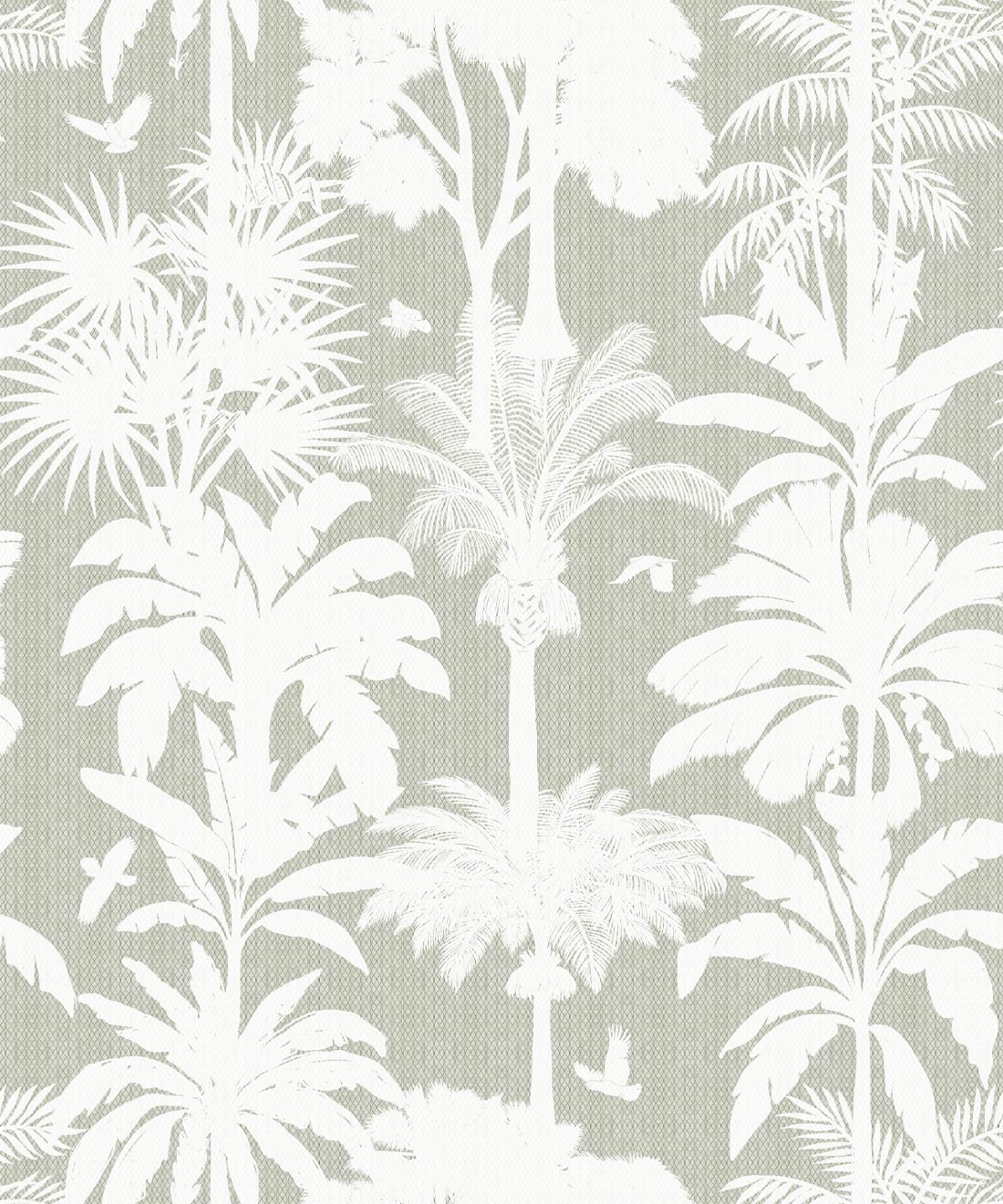 Cockatoo Palms Wallpaper, Sage Linen