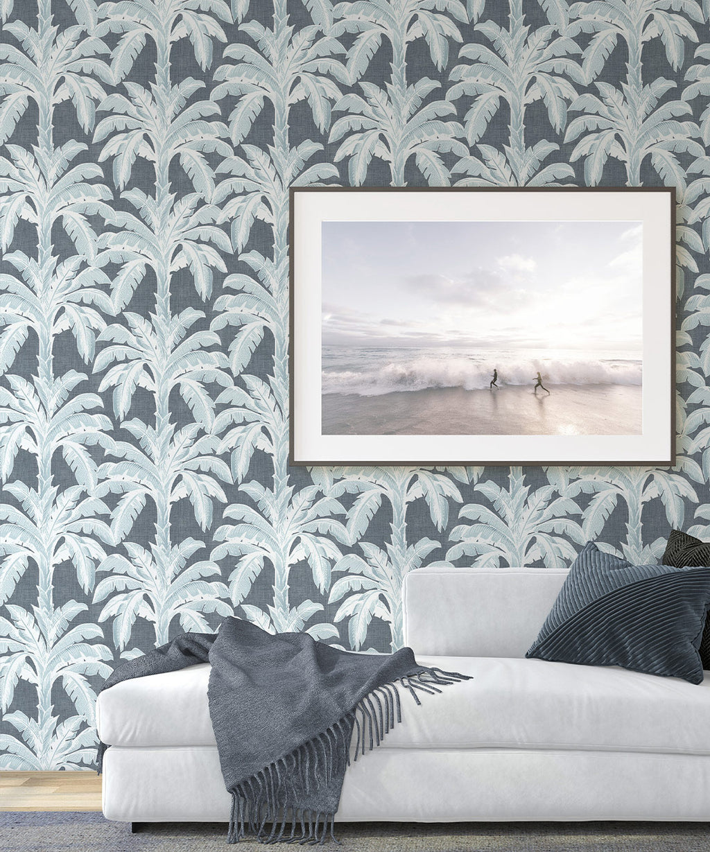 Havana Banana Wallpaper, Bee Denim Linen