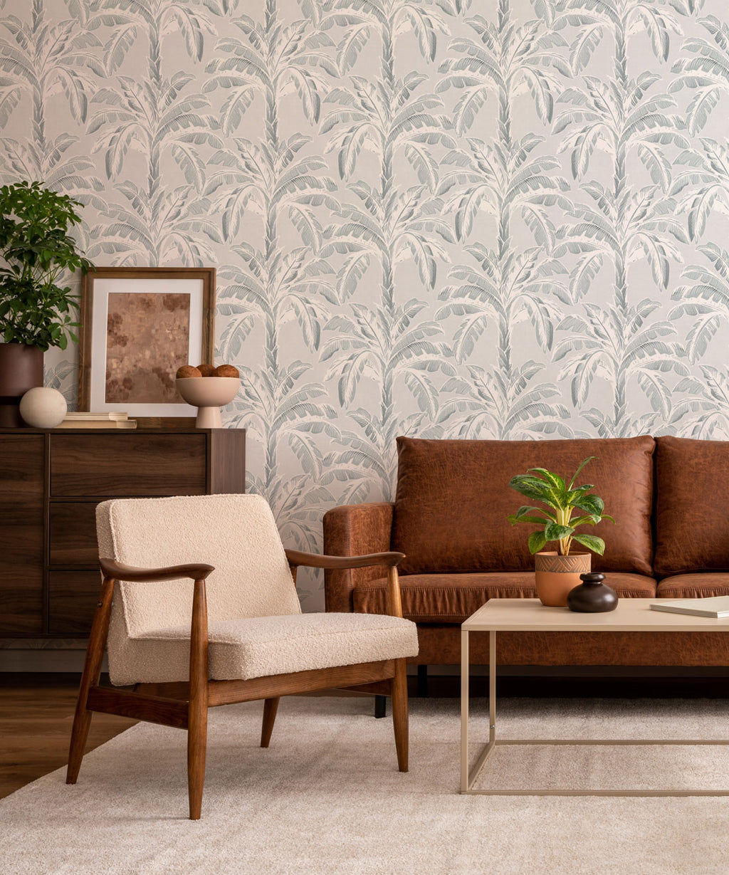 Havana Banana Wallpaper, Mist Silver Bee