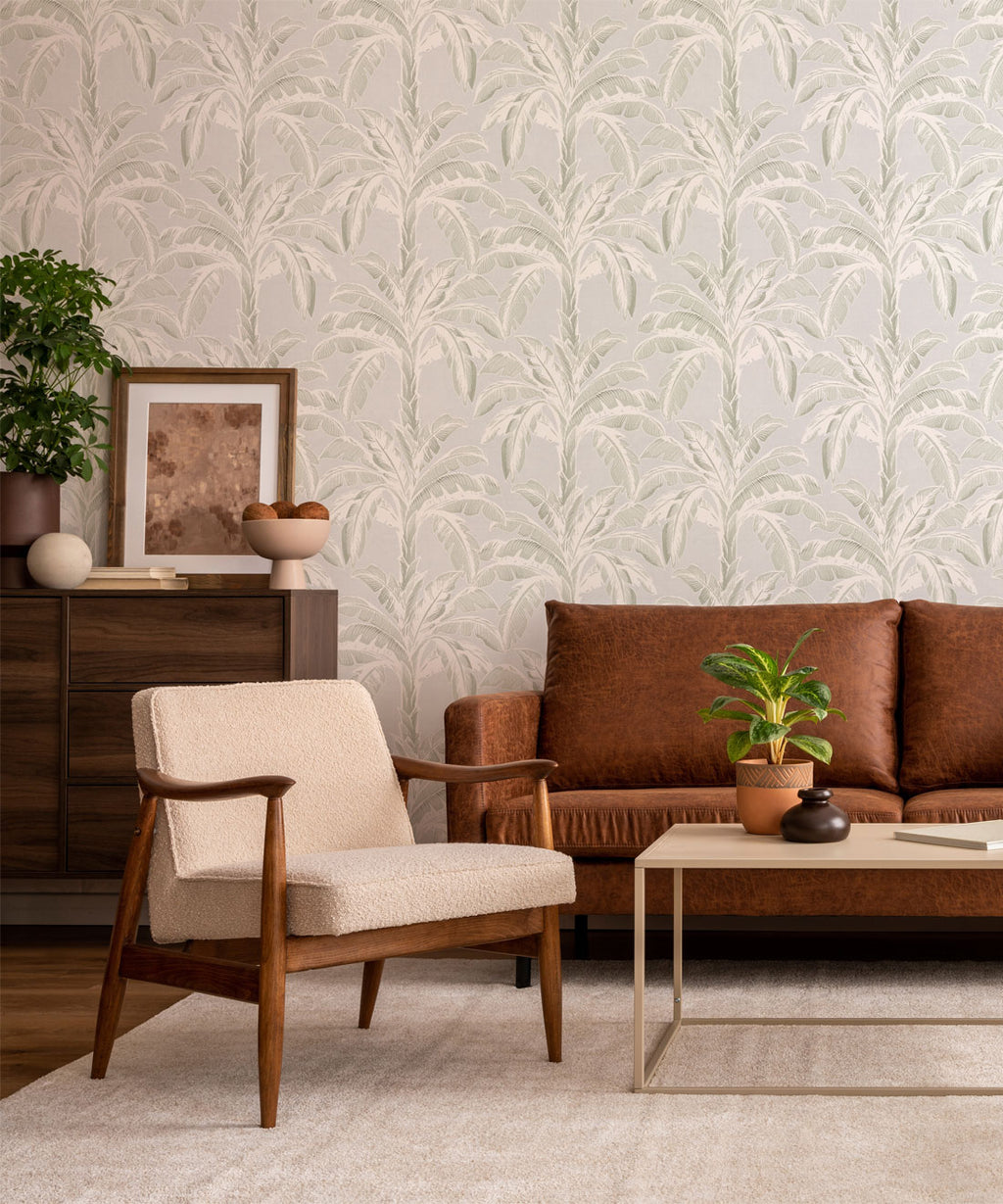 Havana Banana Wallpaper, Silver Leaf