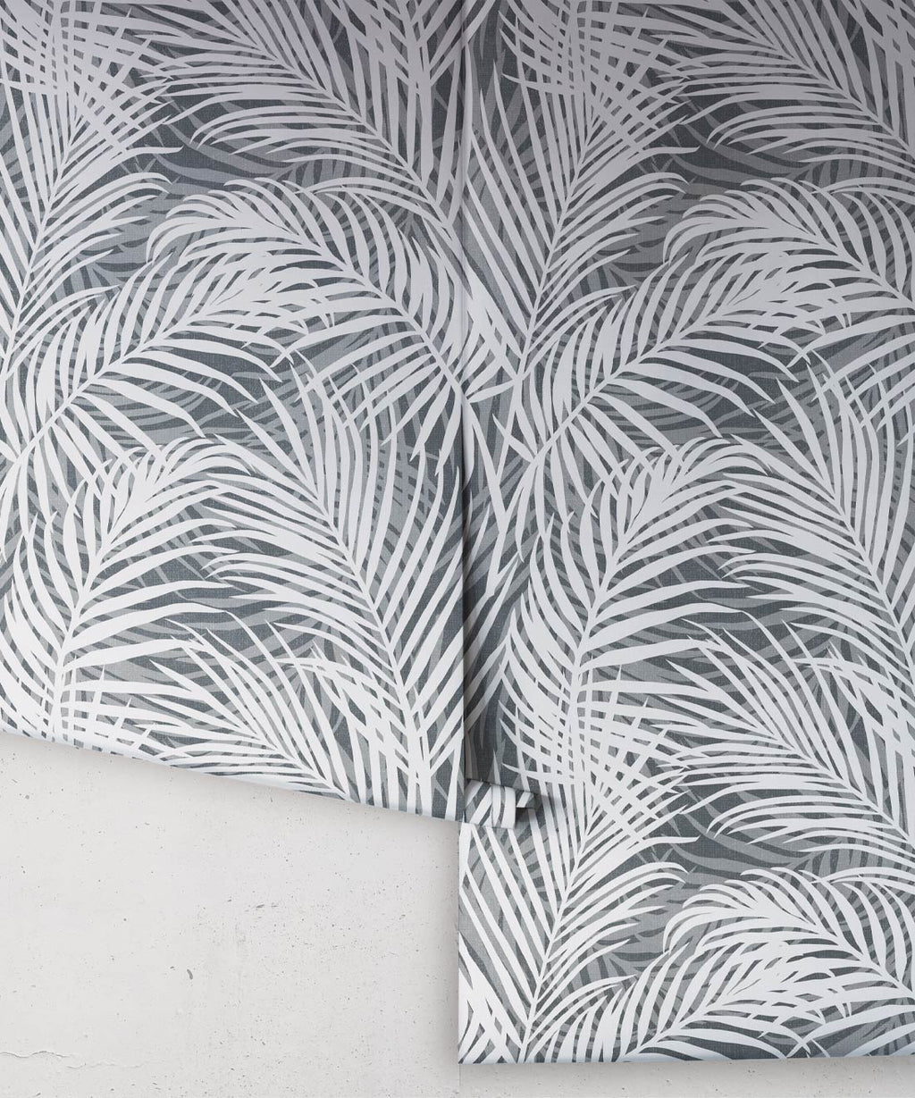 Laguna Palms Wallpaper, Denim