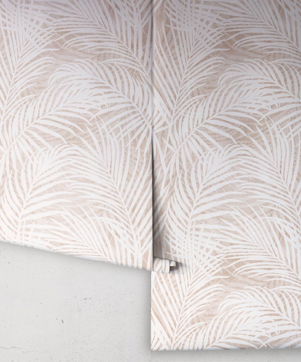 Laguna Palms Wallpaper, Vintage Blush