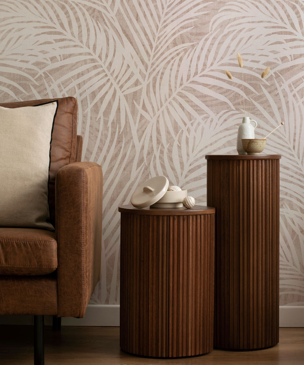 Laguna Palms Wallpaper, Vintage Blush