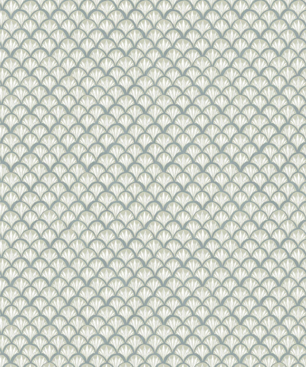 Moon Waves Wallpaper, Surf Mist Linens
