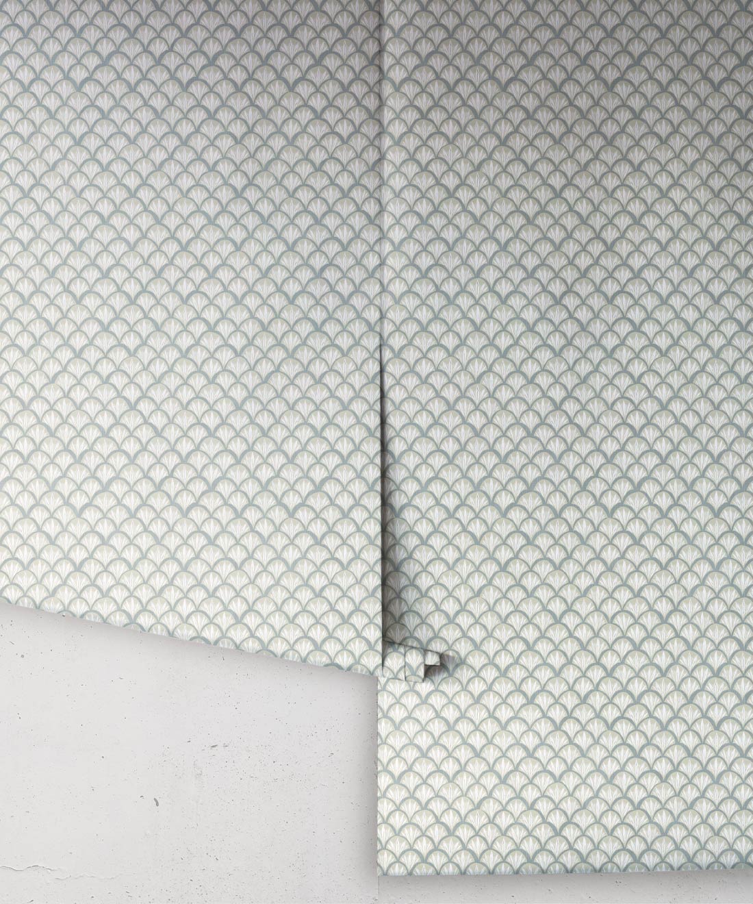 Moon Waves Wallpaper, Surf Mist Linens