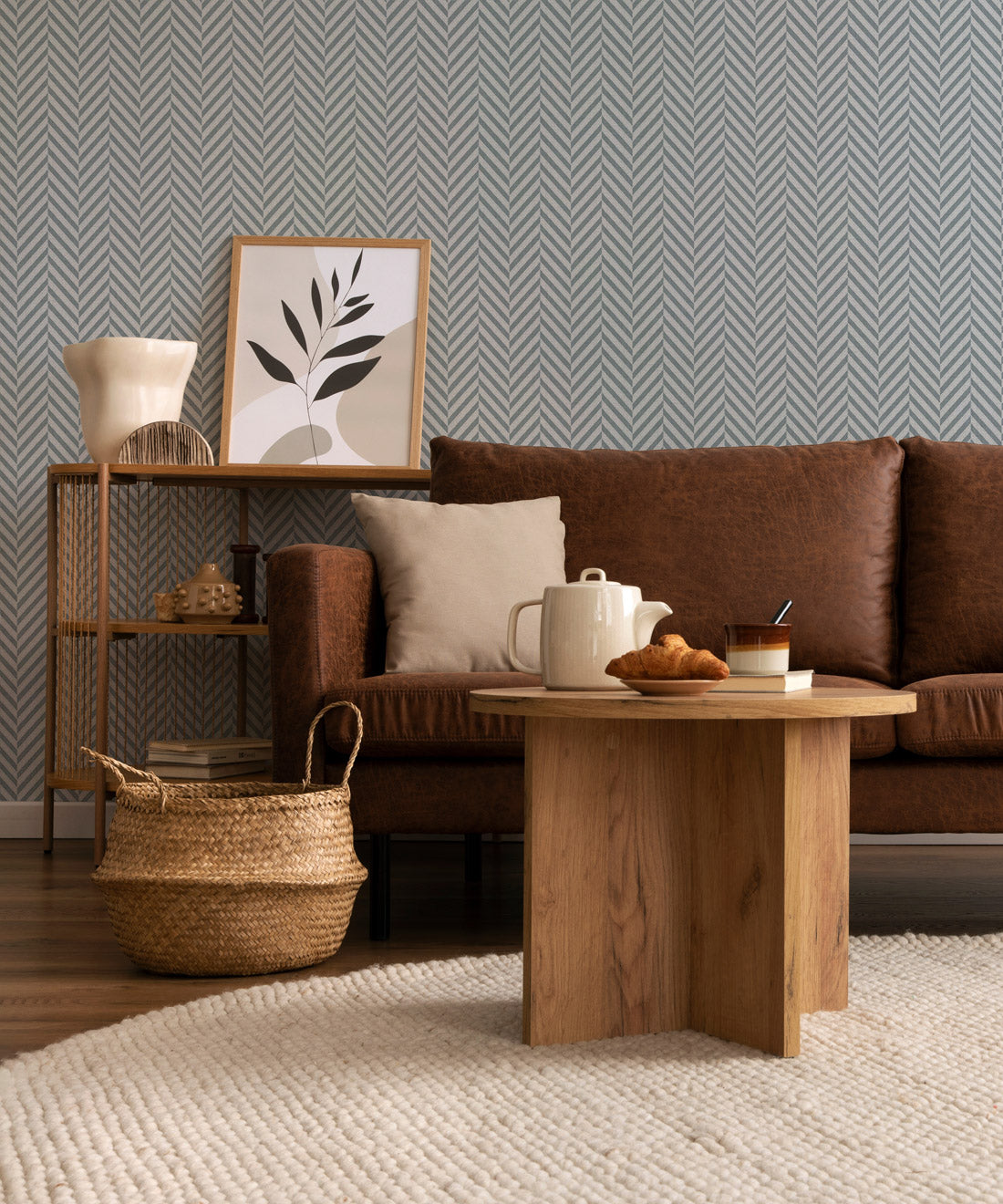 Mrs Jones Chevron Wallpaper, Bay