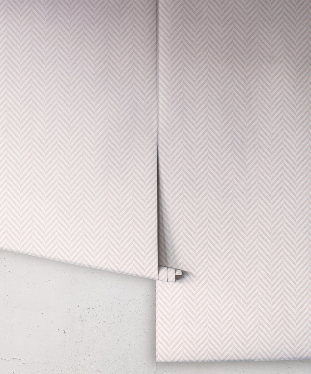 Mrs Jones Chevron Wallpaper, Blush