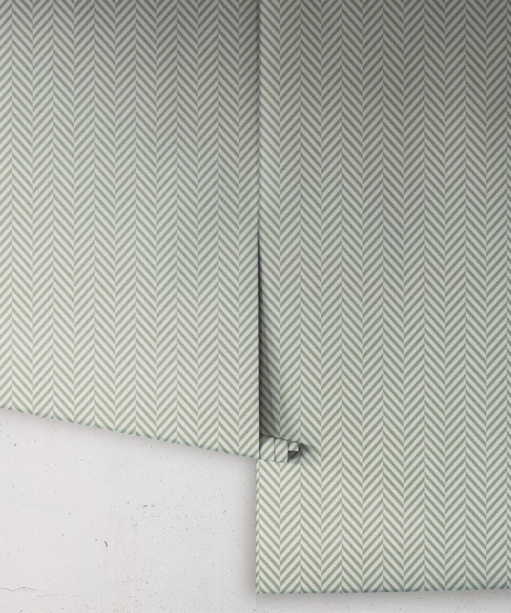 Mrs Jones Chevron Wallpaper, Fern