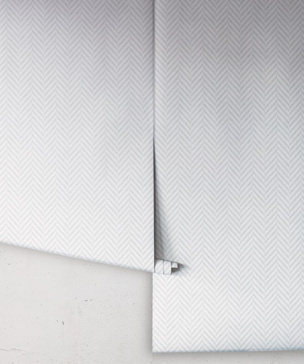Mrs Jones Chevron Wallpaper, Haze