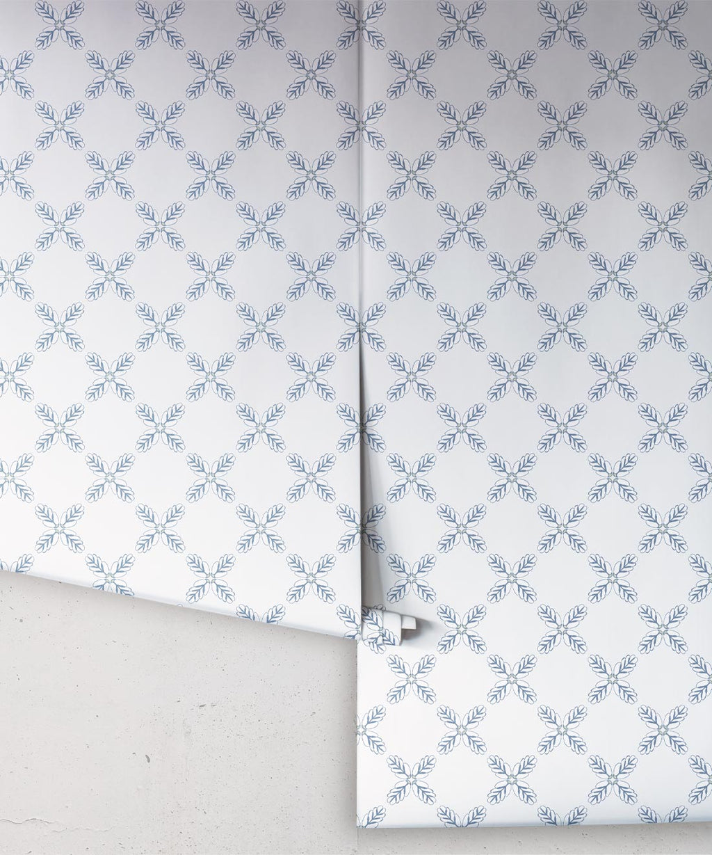 Lattice Wallpaper, Denim
