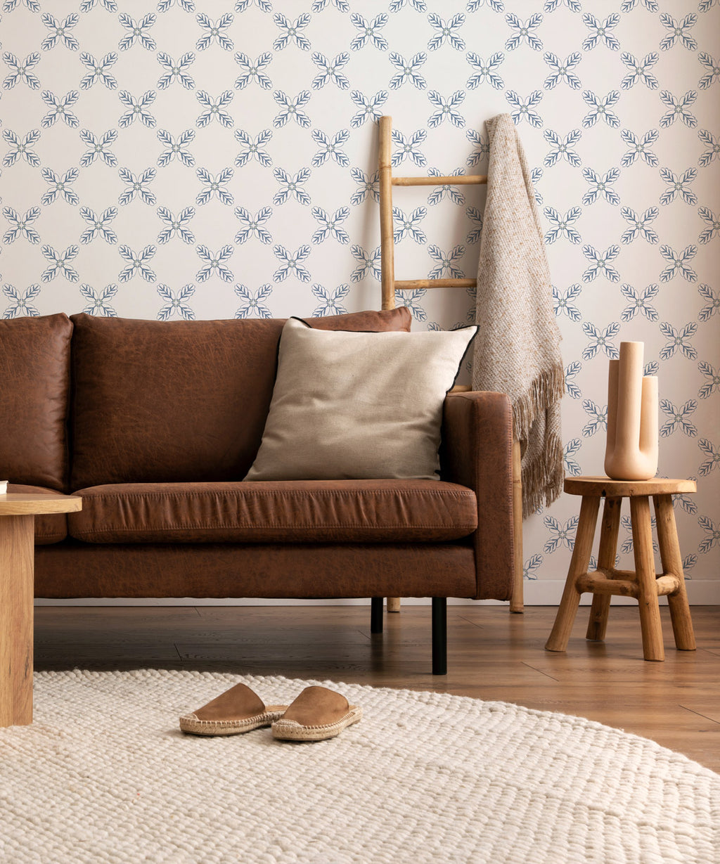 Lattice Wallpaper, Denim