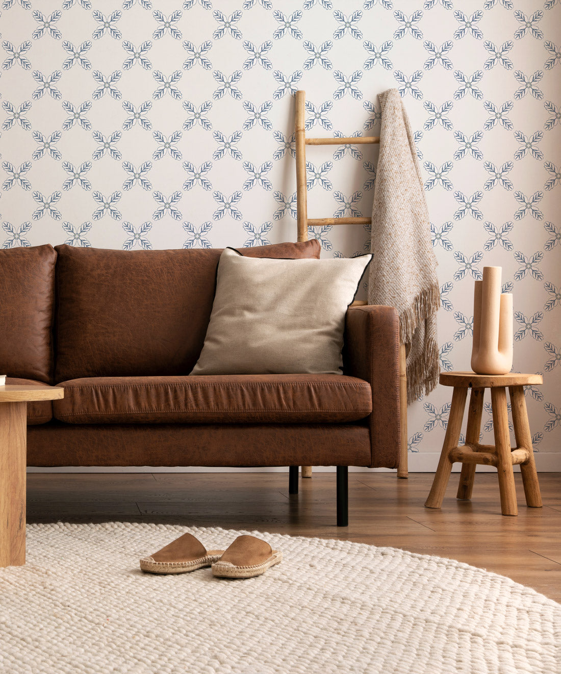 Lattice Wallpaper, Denim