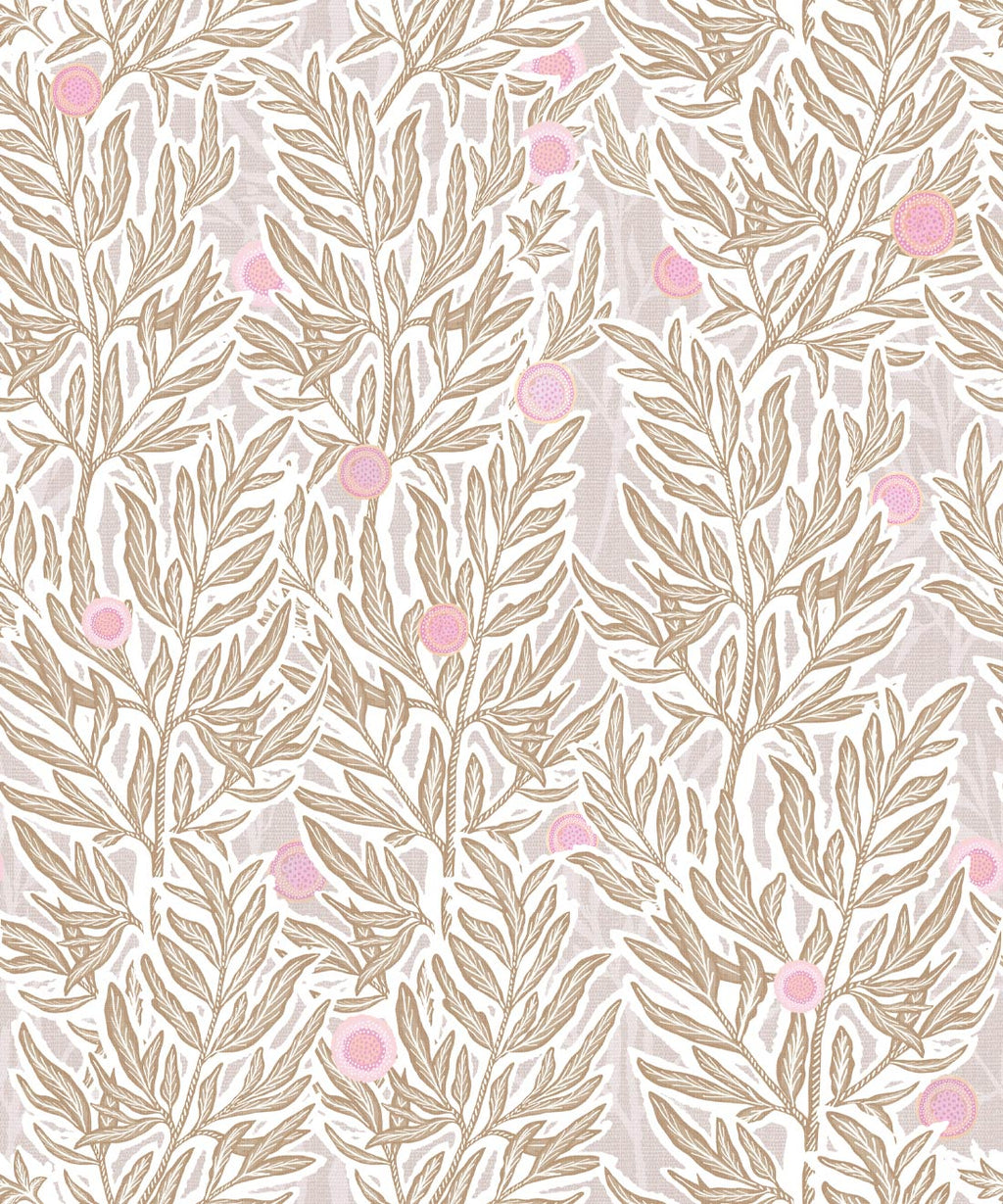 Linen Seagrass Wallpaper, Blush