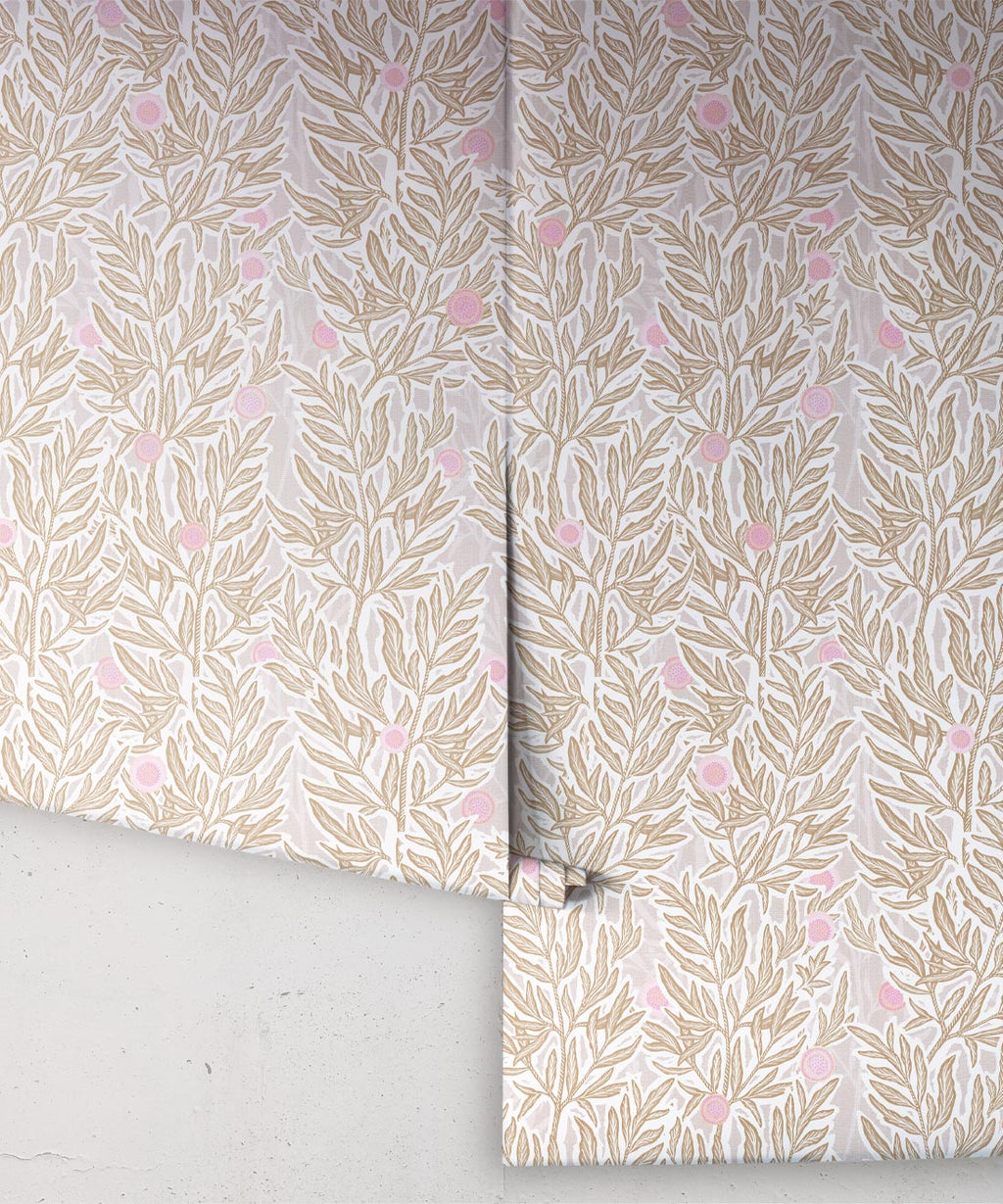 Linen Seagrass Wallpaper, Blush