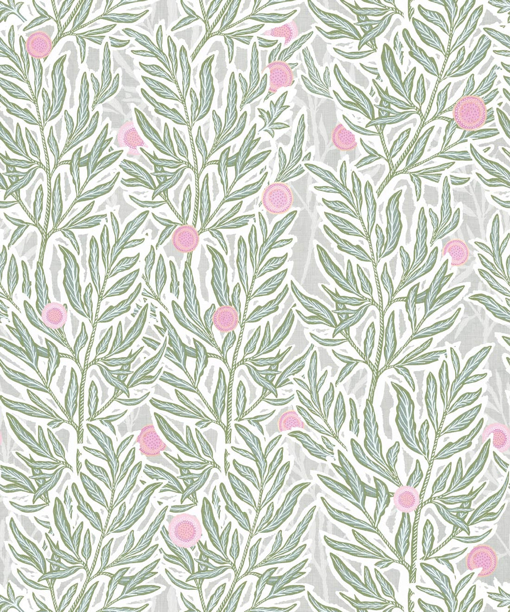 Linen Seagrass Wallpaper, Forest Jena
