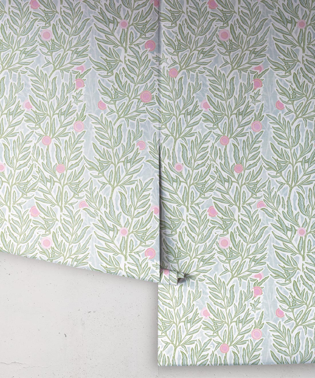 Linen Seagrass Wallpaper, Forest Papaya