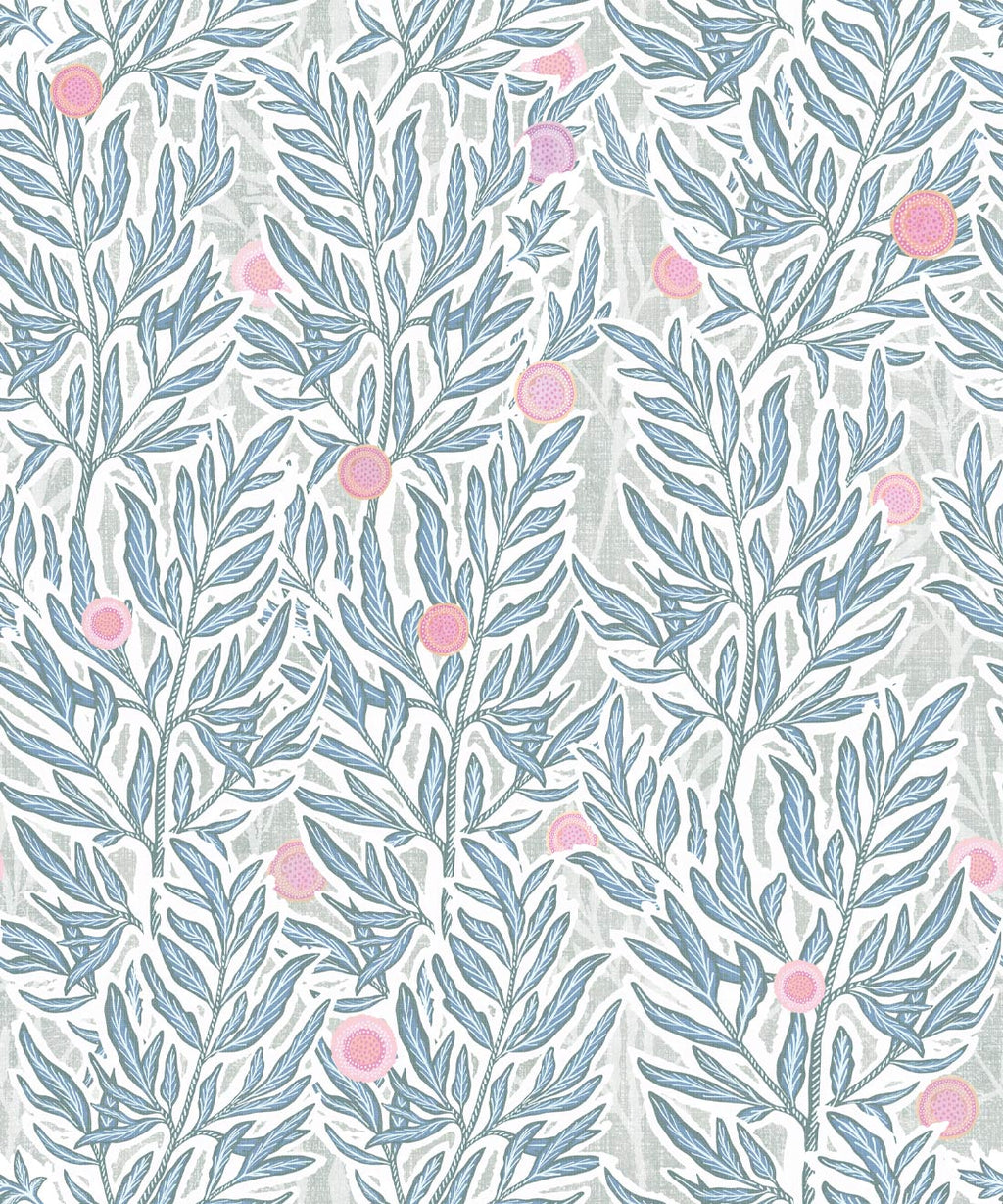 Linen Seagrass Wallpaper, Jena Blues