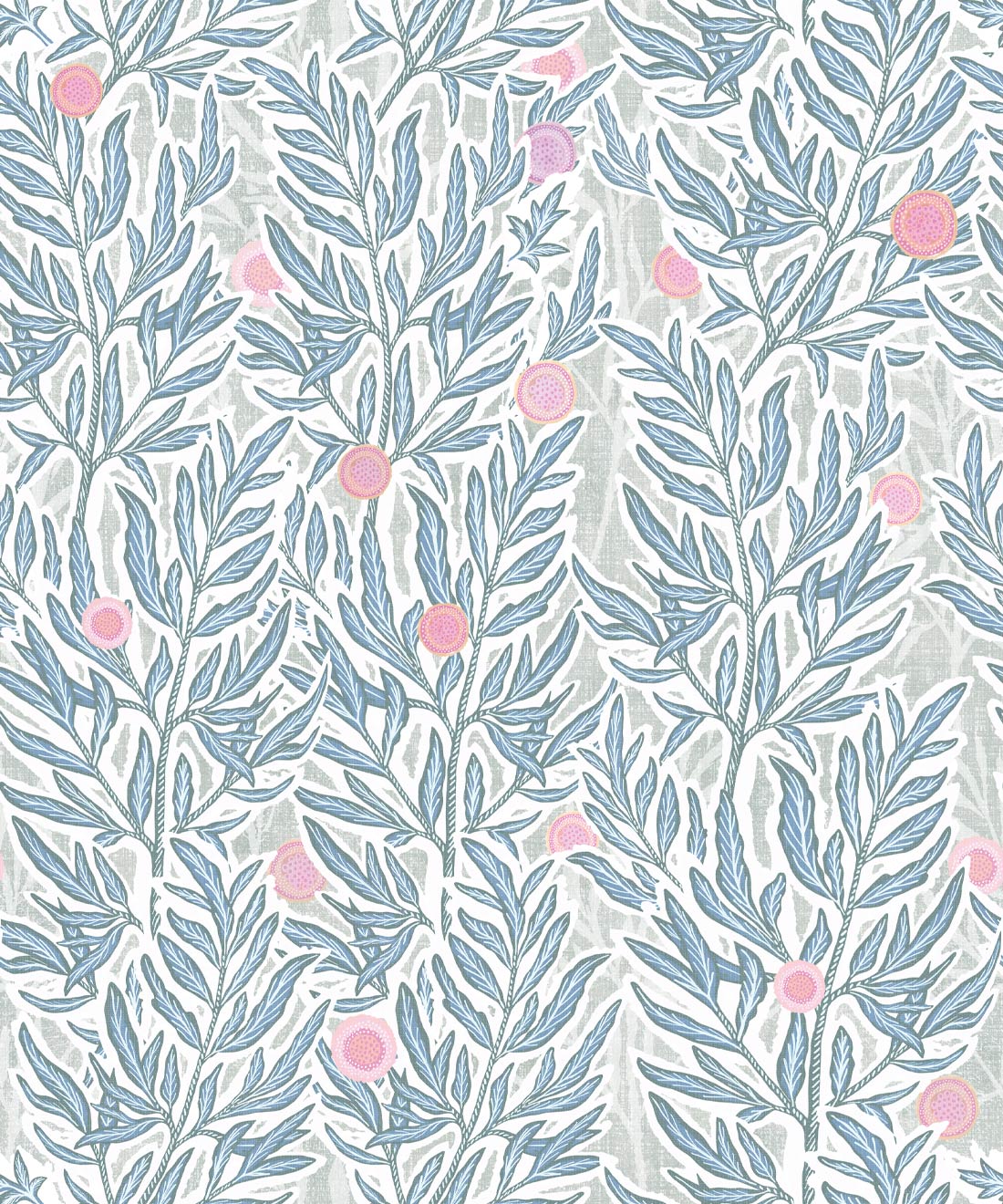 Linen Seagrass Wallpaper, Jena Blues