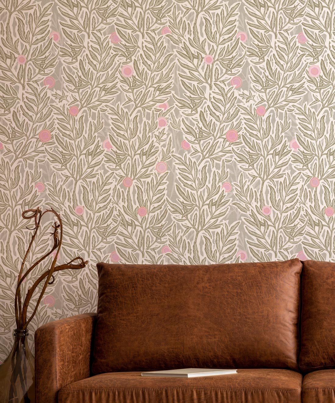 Linen Seagrass Wallpaper, Plaster